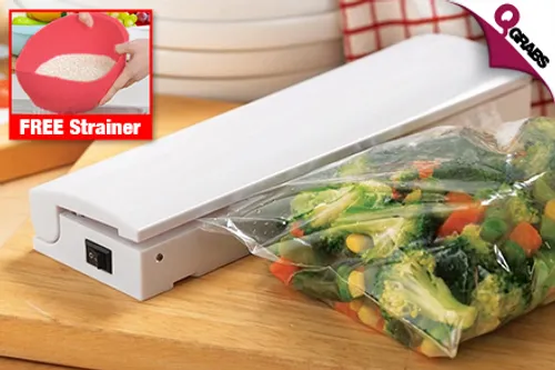 For QR39 Lock in the Flavor & Freshness with a Portable Bag Sealer - Each Comes with FREE Strainer! (QR78 Value)